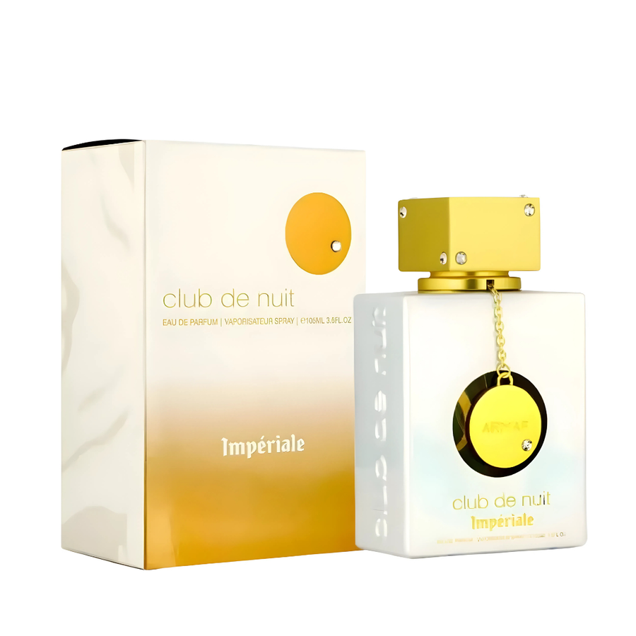 Perfume Armaf Club de Nuit White Imperiale 105ML, frascos y detalles del perfume en la imagen perfume original Armaf en Premium Perfumes Chile