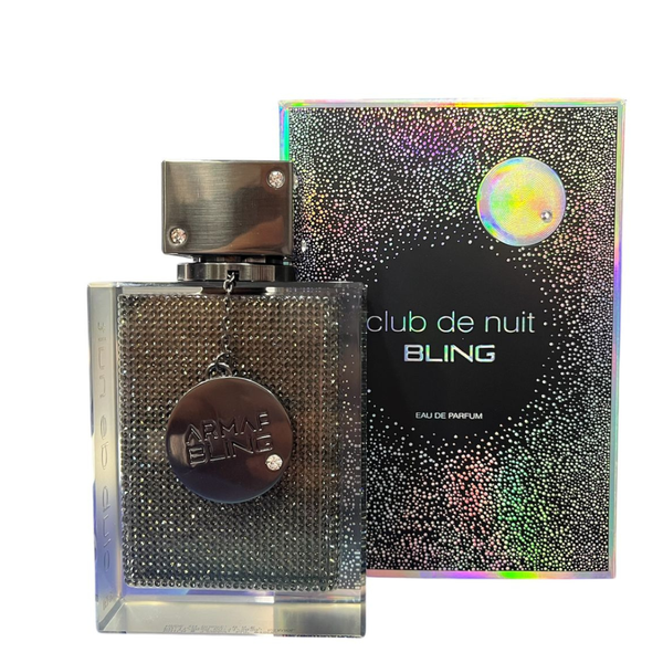 Perfume Armaf Club de Nuit Bling de 75ml en frasco elegante, con diseño brillante y distintivo, aroma intenso y duradero.