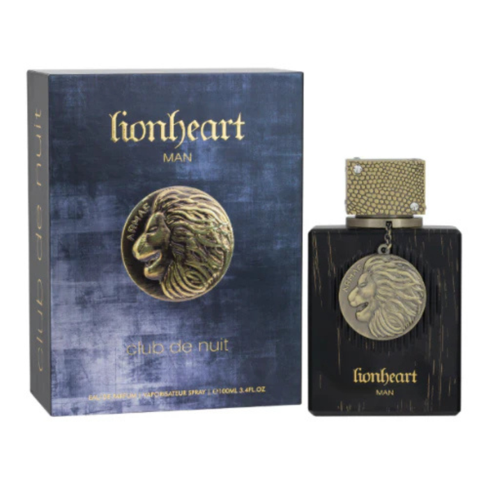 Perfume Armaf Club De Nuit Lionheart Man en frasco de 100ml con diseño elegante y moderno.