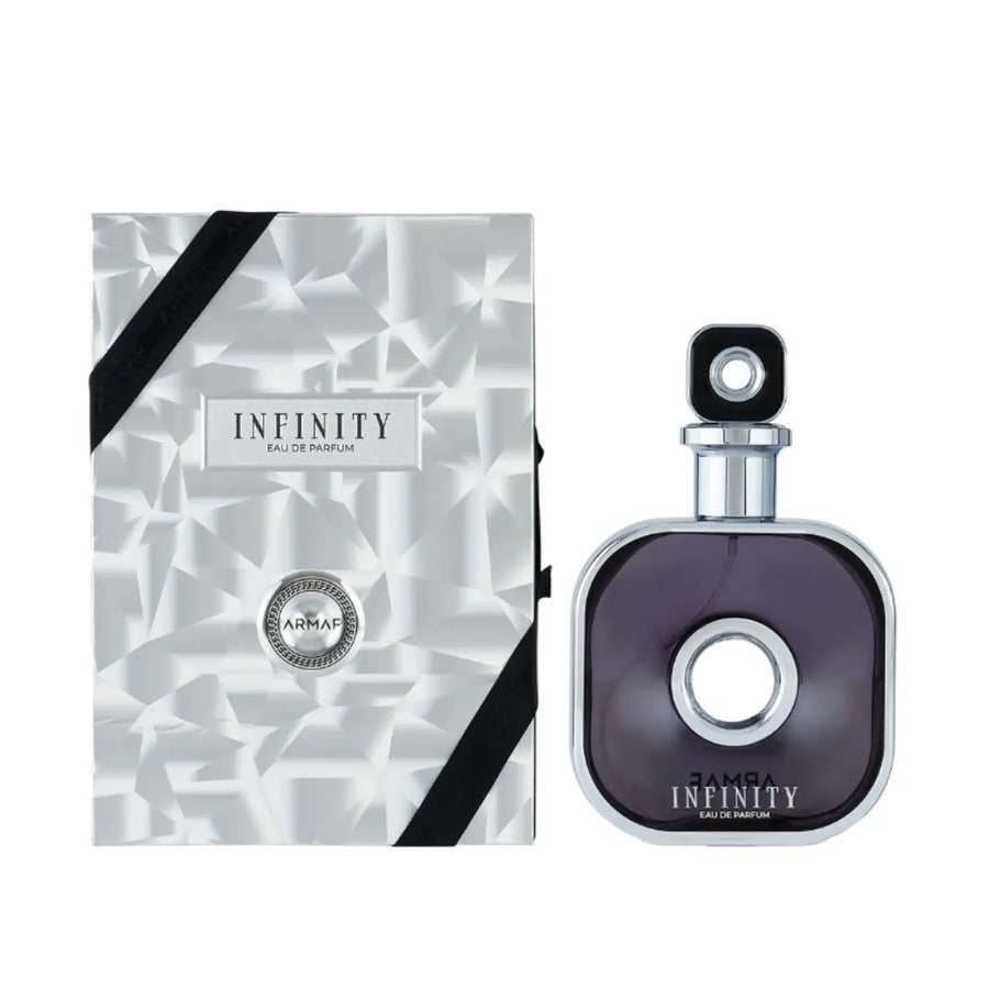 Perfume Armaf Infinity Silver 105ml EDP con frasco elegante y diseño plateado brillante. perfume original Armaf en Premium Perfumes Chile