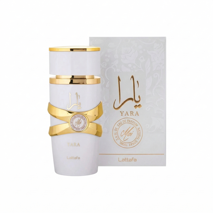 Perfume Yara Moi Lattafa para mujer, Eau de Parfum de 100 ml, frascos elegantes y diseño moderno.